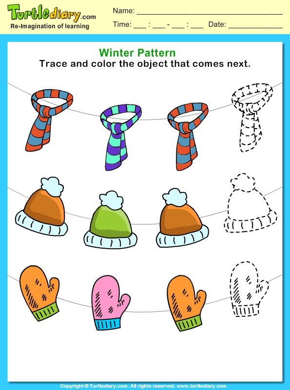complete the pattern color worksheet turtle diary