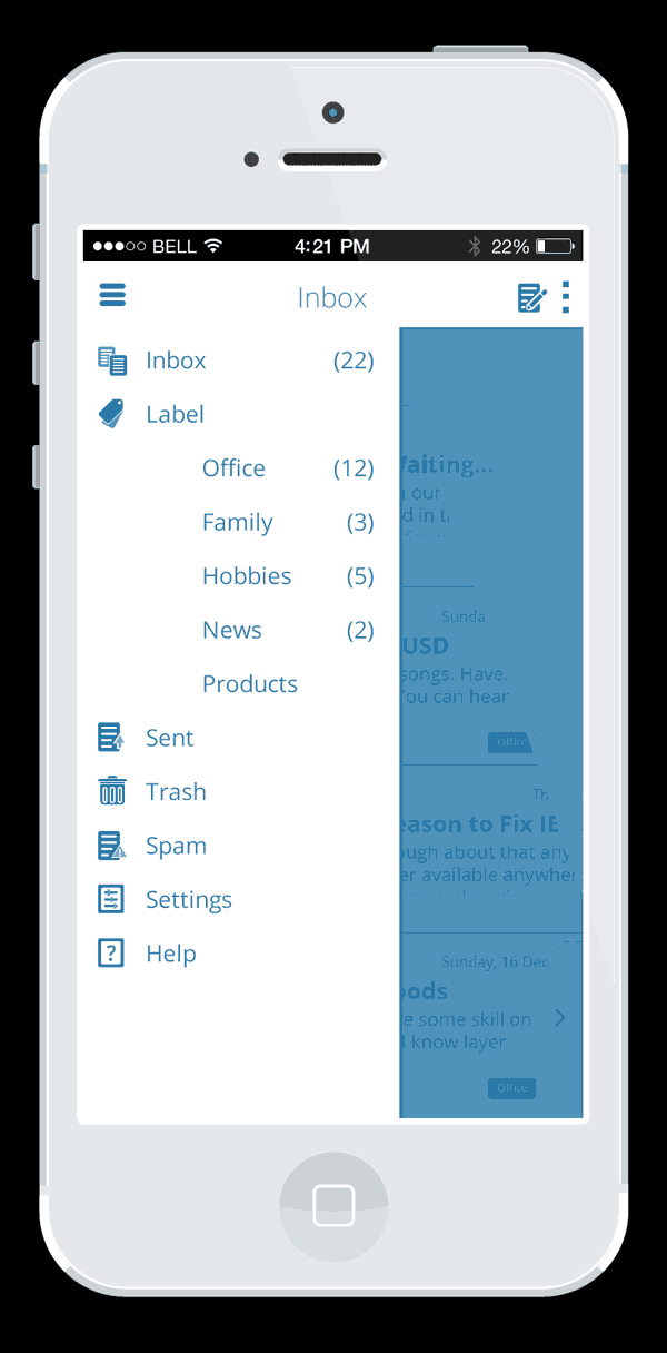 This free mockup of old gmail account ui is editable and you can create your own diagram. How To Design An Ios 7 Email App In Photoshop
