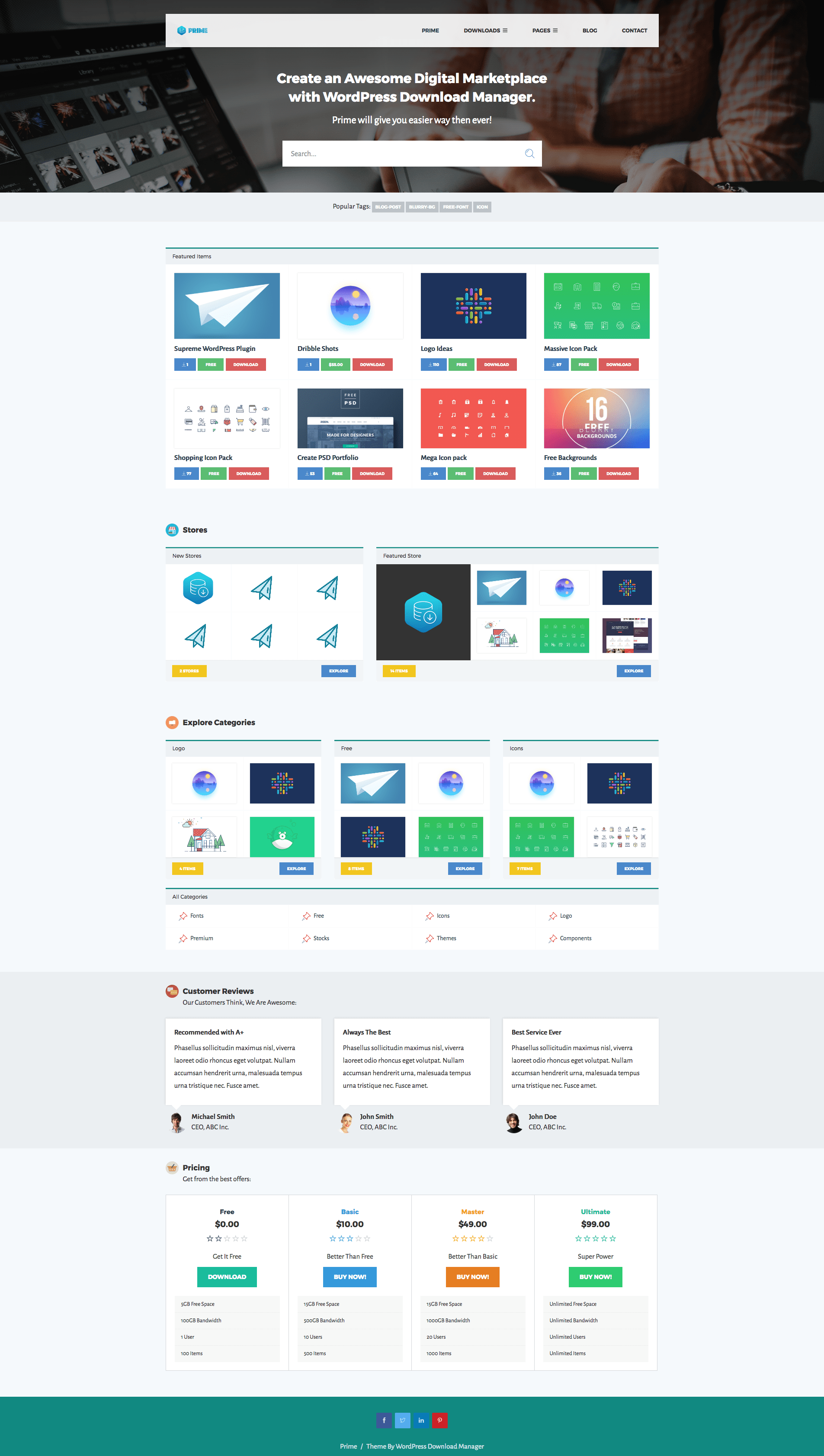 To help you build your website, the free version of . Prime - WordPress Digital eCommerce Theme - WordPress Download Manager