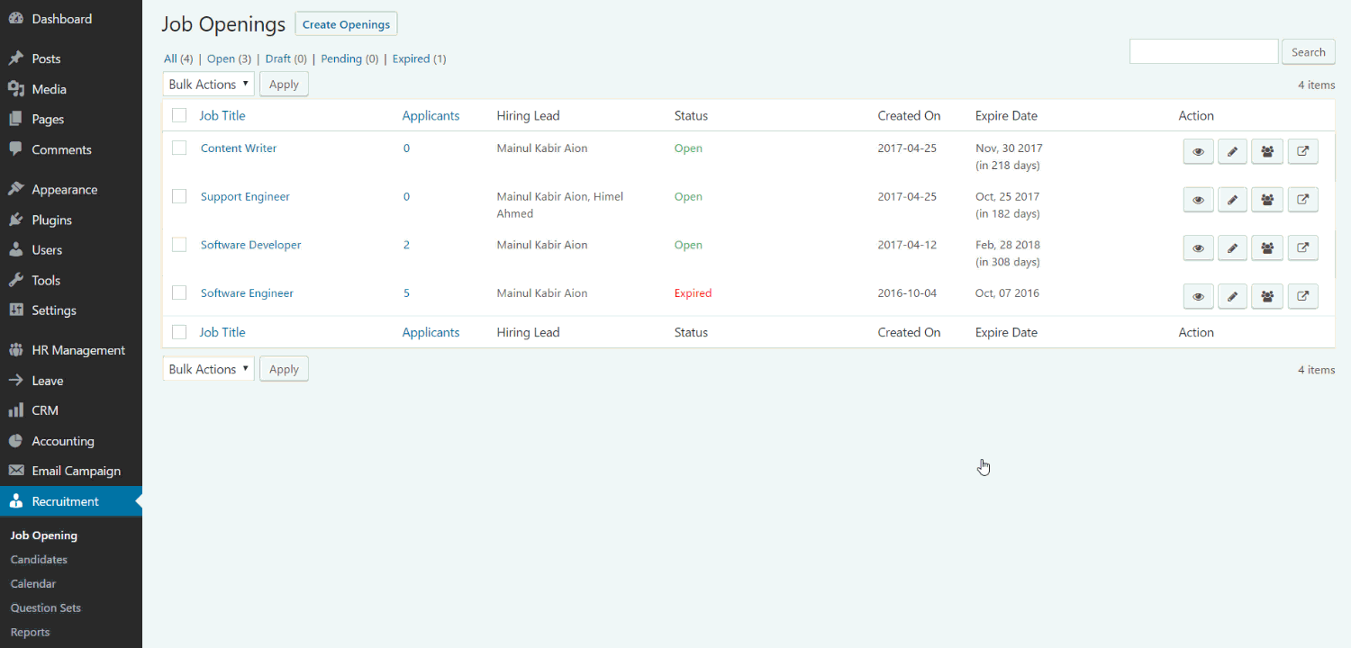 Create a Job Opening with Important Information Using WPERP
