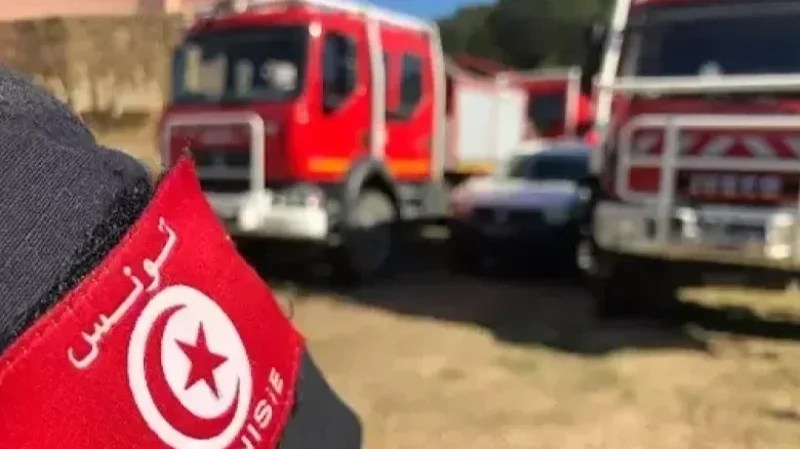 إحتراق شاحنة تابعة للحماية المدنية في حريق بنبر..