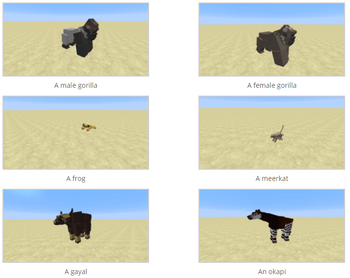 Elephants, giraffes, zebras, bezons, lions, tigers, birds and many others. Zoo Wild Animals Mod 1 12 2 Wminecraft Net
