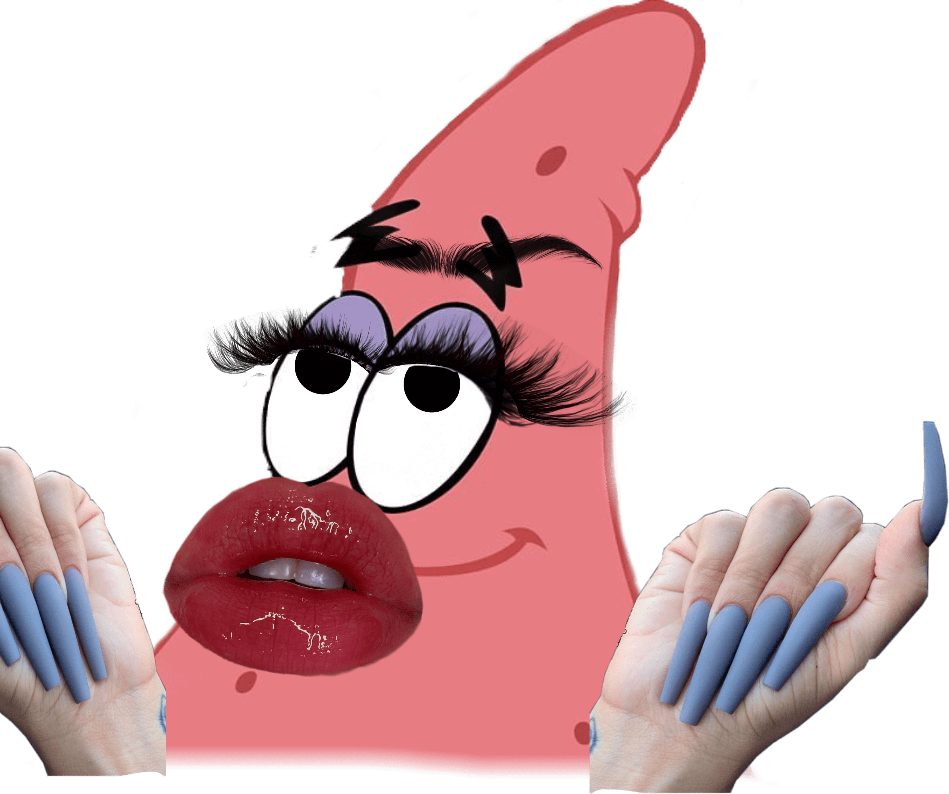 Patrick with nails and lashes memes. Partickstar Sass Patrick 328503836038211 By Banamirways