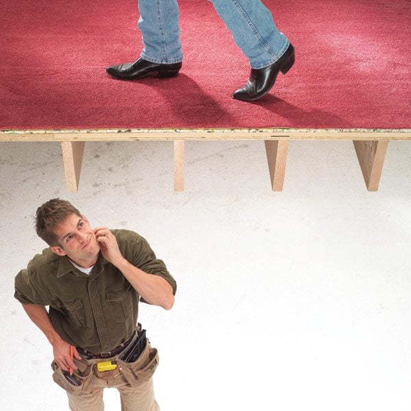 You can do this fix in minutes, as long as you can get at the floor framing. How to Fix Squeaky Floors | The Family Handyman
