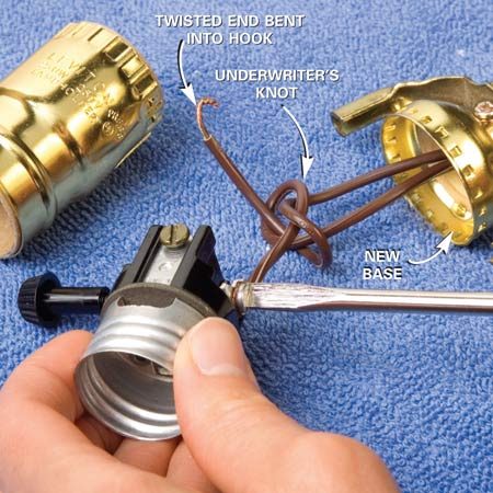 They are easy to anchor knots, but tension must remain on the knot or they will slip. How to Repair a Table Lamp | The Family Handyman