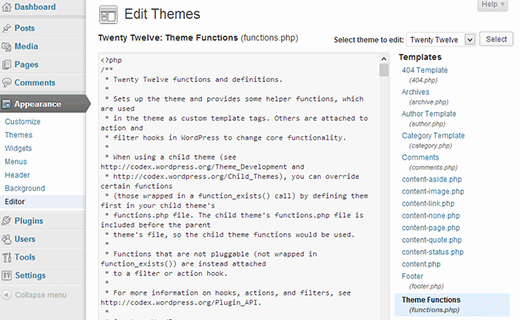 To start customizing your wordpress theme, go to appearance > themes. What is Theme Editor in WordPress?