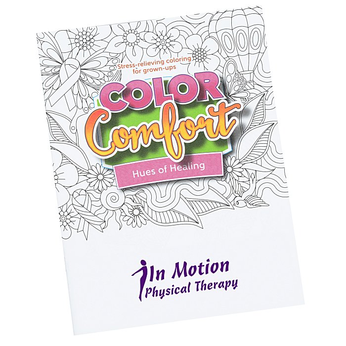 Printable coloring and activity pages are one way to keep the kids happy (or at least occupie. 4imprint Com Color Comfort Grown Up Coloring Book Hues Of Healing 133735 Hea