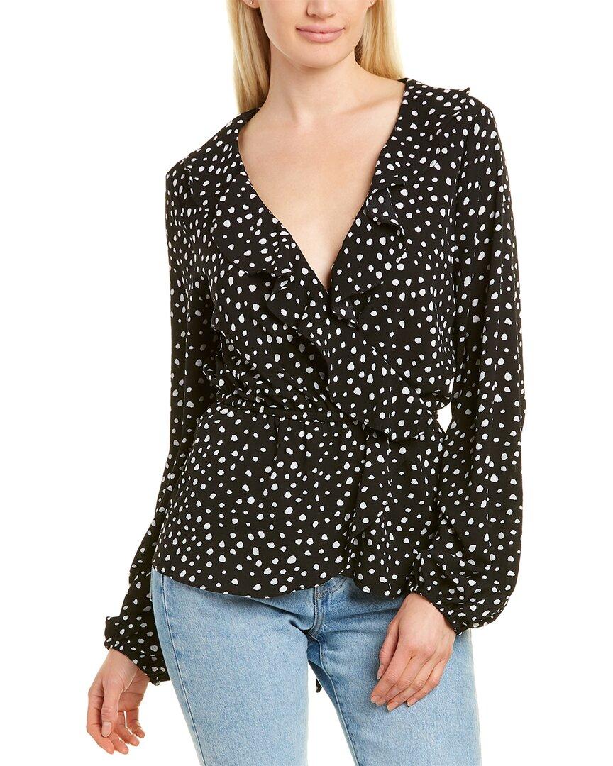 Max Studio Ruffle Wrap Top In Black Lyst