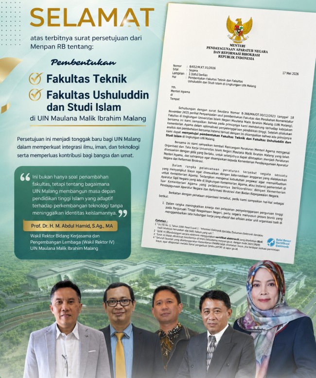 Fakultas Teknik dan Ushuluddin Disetujui, UIN Malang Percepat Transformasi Kampus Integratif