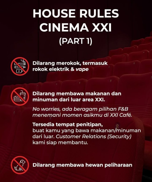 XXI Kembali Larang Penonton Bawa Tumbler ke Bioskop, Warganet Soroti Kebijakan yang Dinilai Berubah-ubah