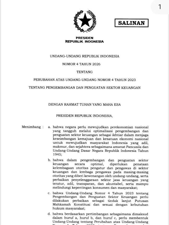 Ramai Kritikan terhadap Pasal Baru UU P2SK, Buka Celah Pencucian Uang?