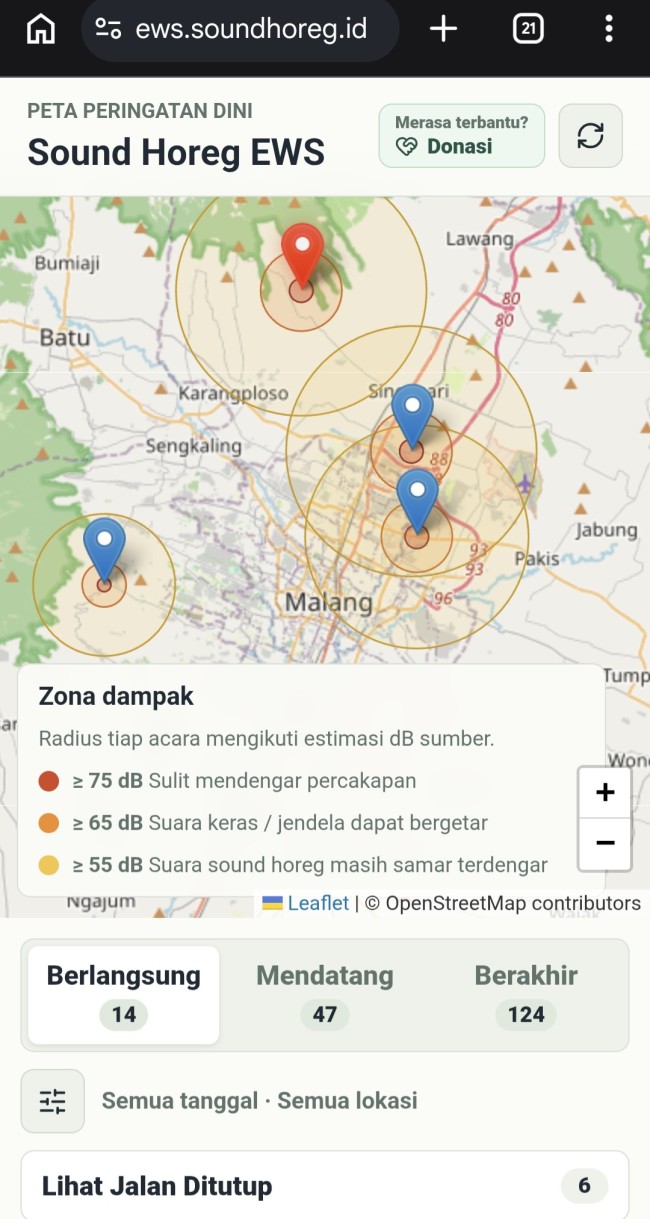 Karnaval Hiasi Malang Raya, Situs 'EWS Sound Horeg' Bisa Cek Peta Sebaran hingga Episentrum Suara