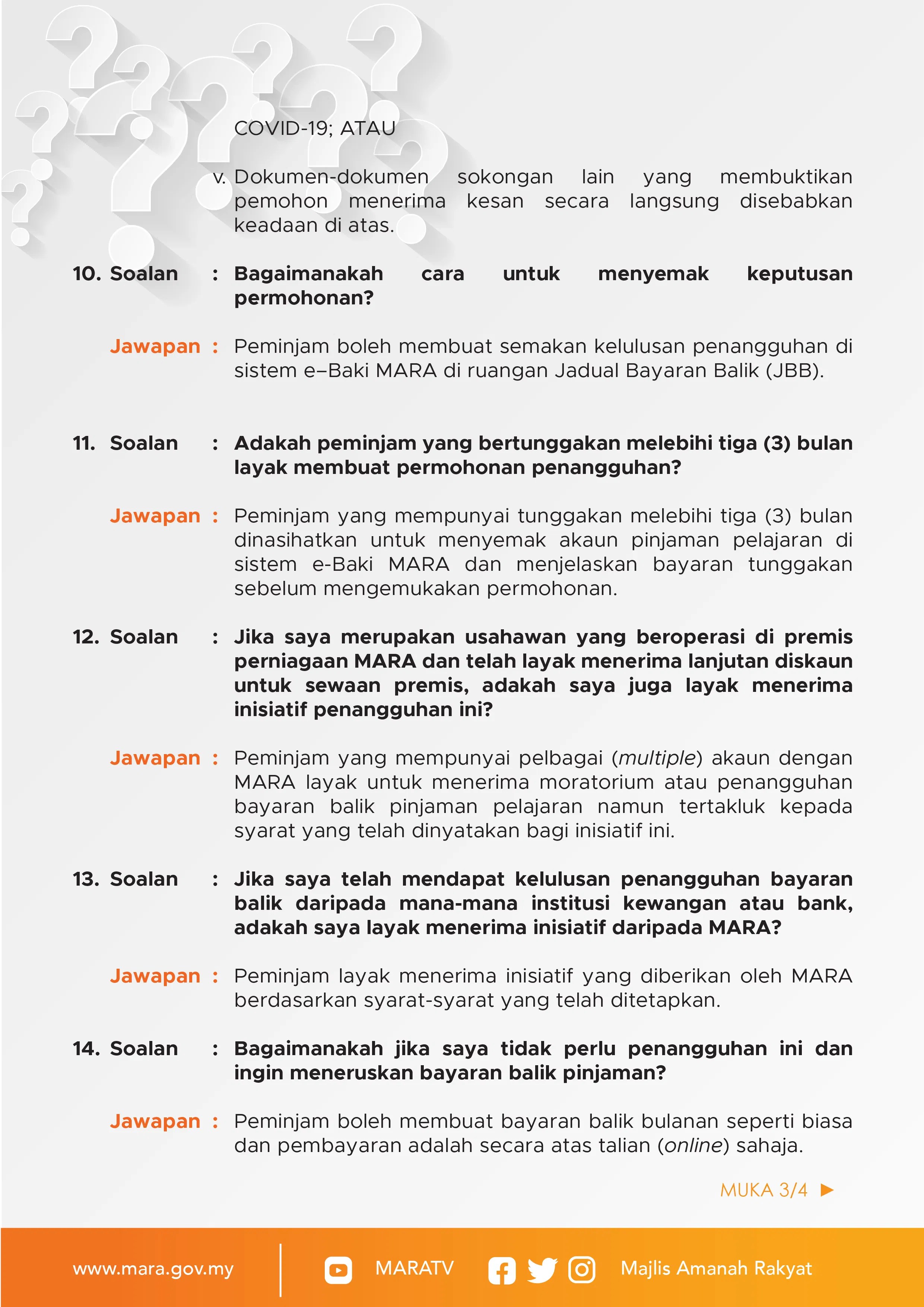 Surat permohonan pengurangan pbb beserta lampiran dokumen yang ditentukan dapat disampaikan secara langsung, dikirim melalui pos dengan bukti pengiriman surat secara… Soalan Lazim Inisiatif Moratorium Penangguhan Bayaran Balik Pinjaman Pelajaran Mara Majlis Amanah Rakyat