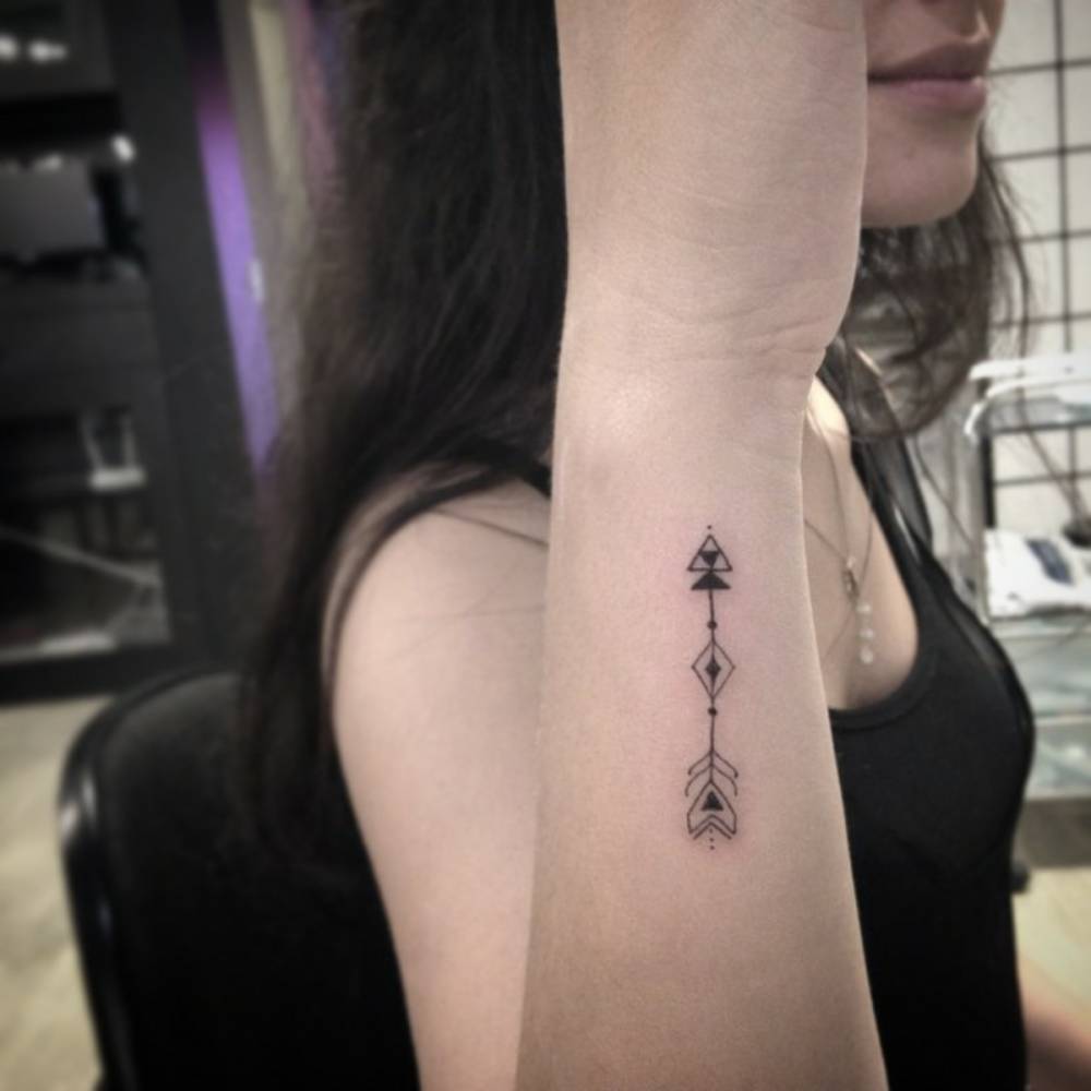 Forearm Tattoo Of An Arrow By Ivy Saruzi. 1000_x_1000_jpg