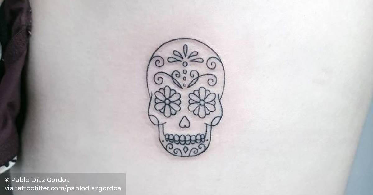 Sugar Skull On The Left Side Ribcage. 628_x_1200_jpg