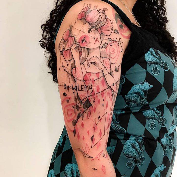 Sketch Style Delirium (From The Sandman) Tattoo On The 720_x_720_jpg
