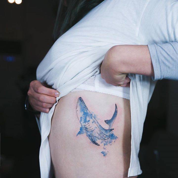 Whale Shark + World Map Tattoo On The Left Side 720_x_720_jpg