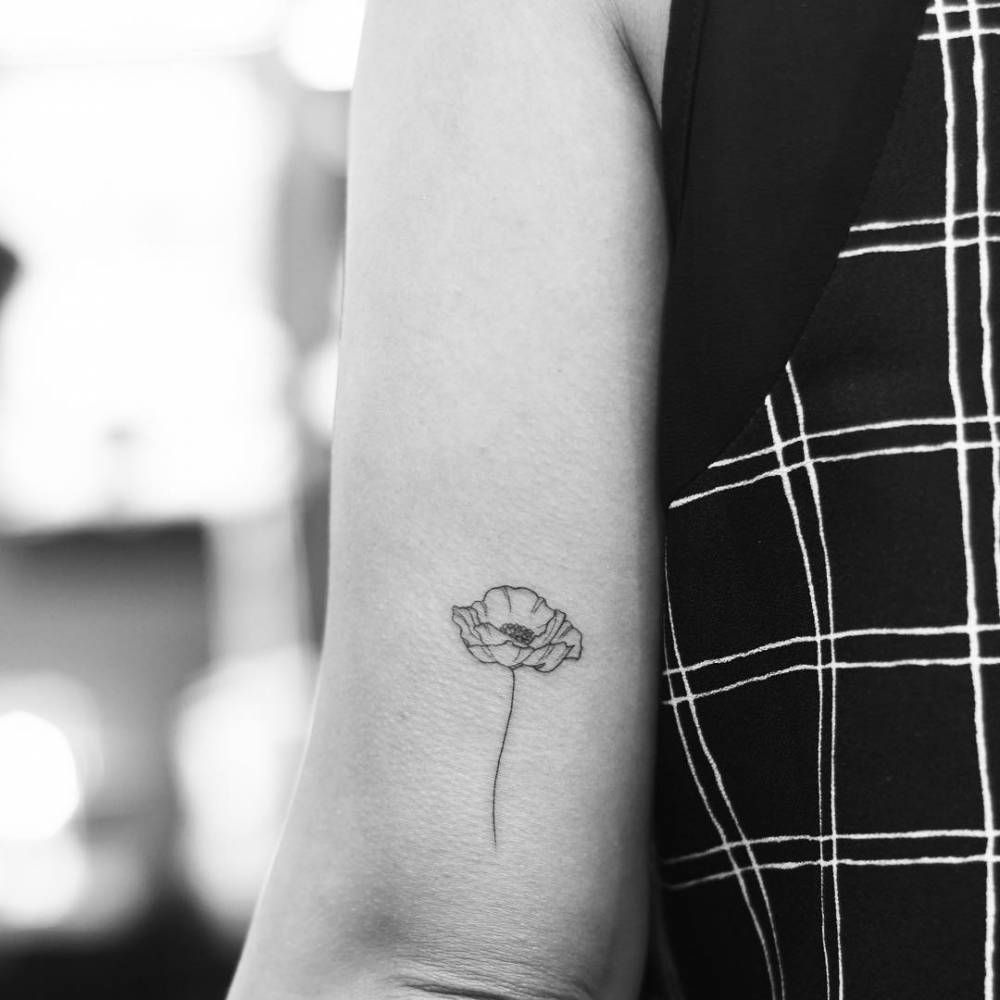California Poppy Flower Tattoo On The Back Of The Left 1000_x_1000_jpg