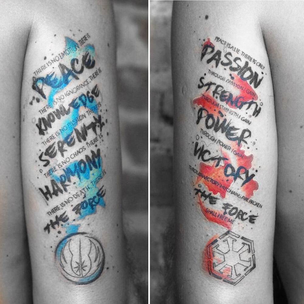 Matching Jedi And Sith Codes On The Back Of Both Arms. 1000_x_1000_jpg