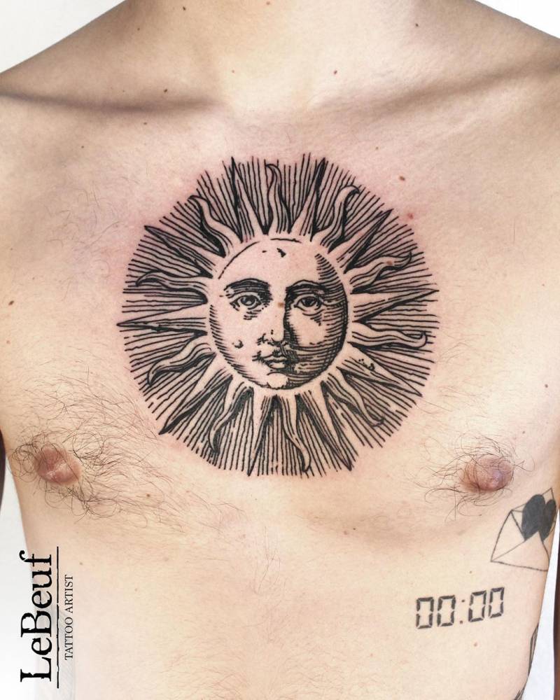 Sun Tattoo On The Chest. 1000_x_800_jpg