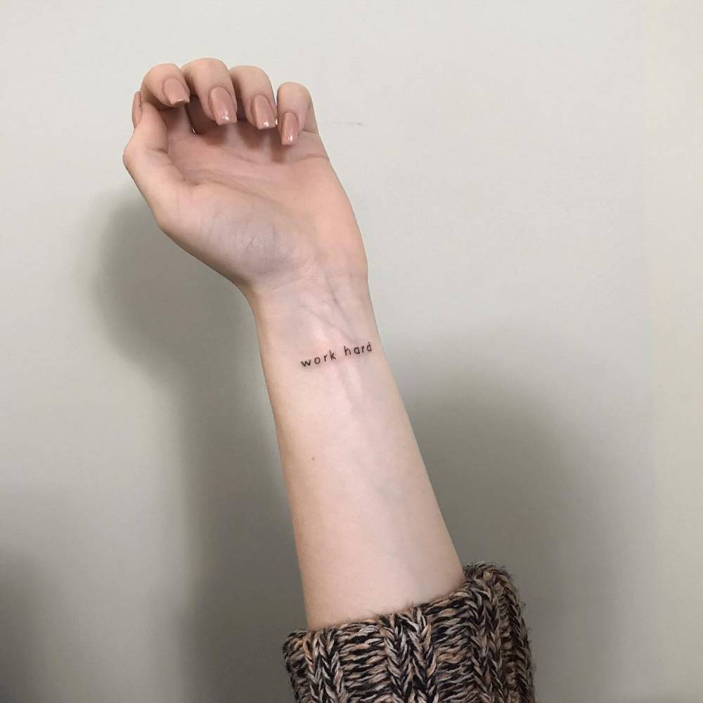 Work Hard" Lettering Tattoo On Wrist 1000_x_1000_jpg