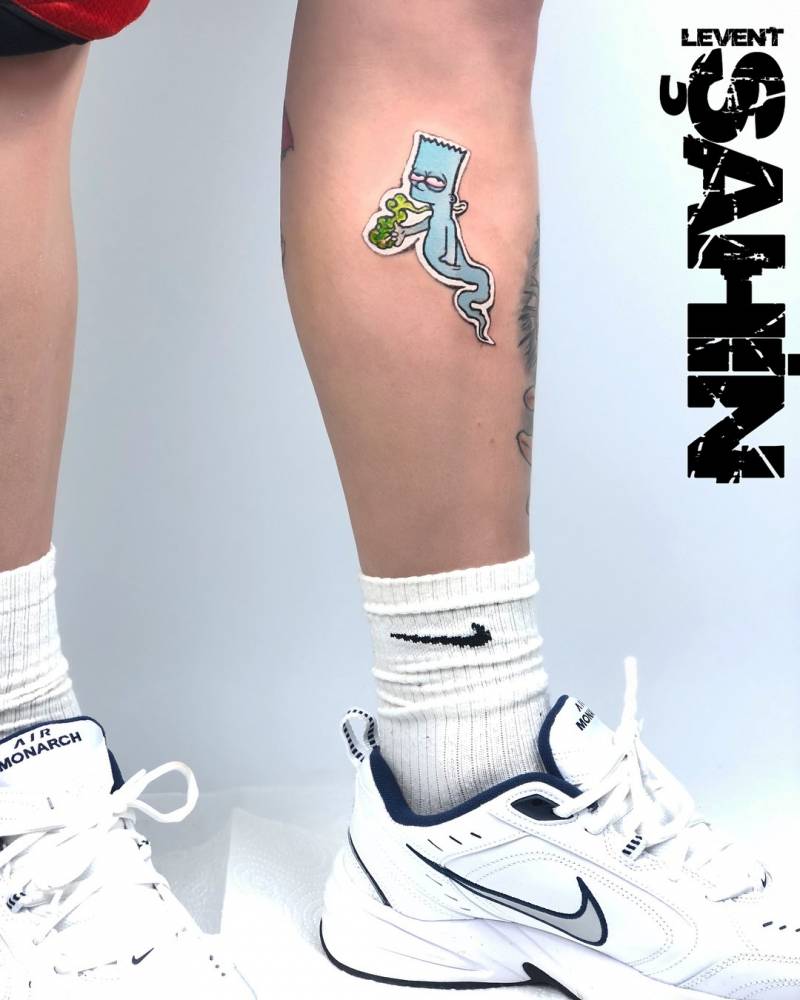 Bart Simpson Tattoo On Shin 1000_x_800_jpg