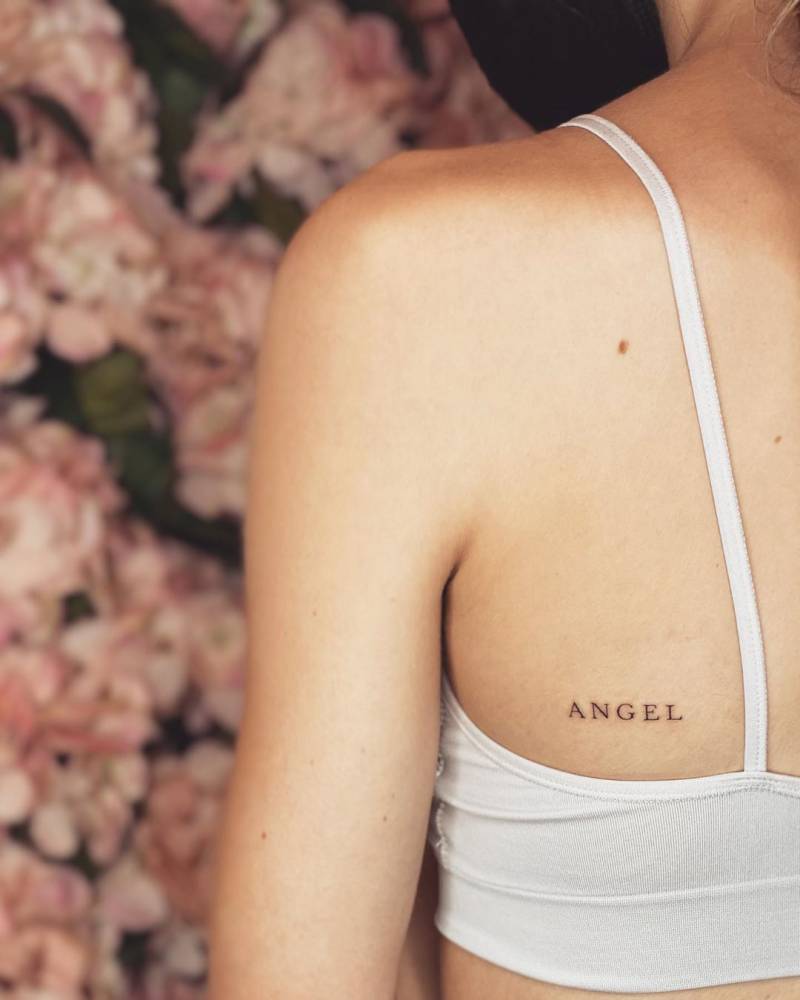 Angel" Lettering Tattoo On Back 1000_x_800_jpg