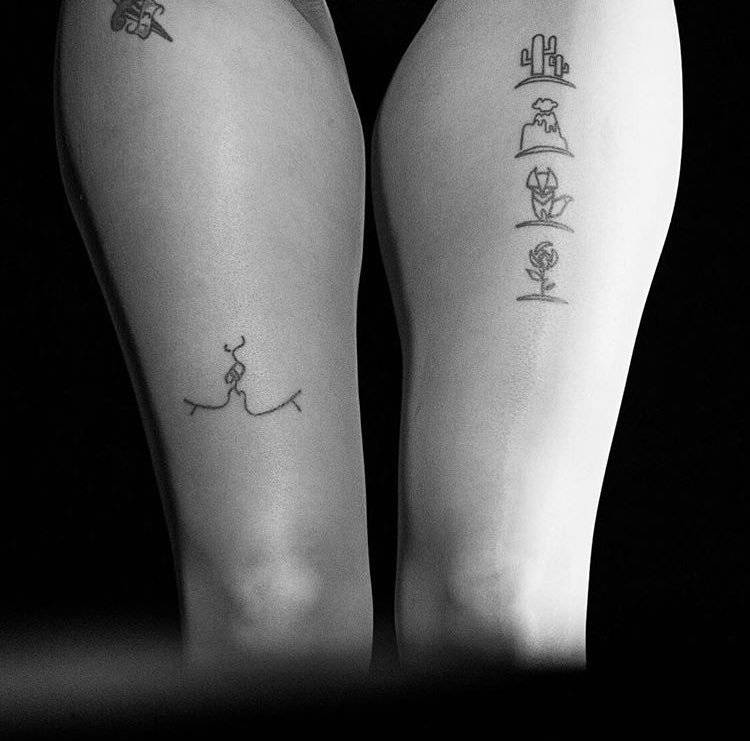A Tattoo On Halsey's Left Leg Consisting Of Four 741_x_750_jpg
