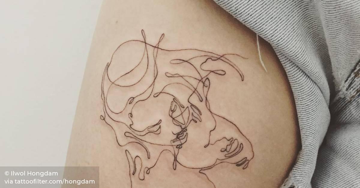 Continuous Line Drawing Kiss. 628_x_1200_jpg