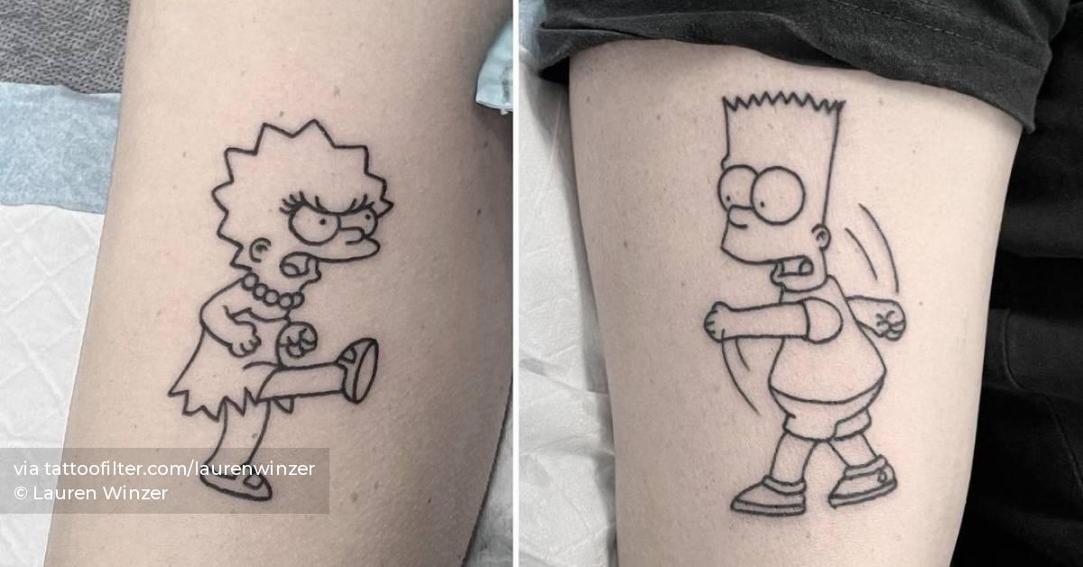 Bart And Lisa Simpson Tattoo For Siblings 628_x_1200_jpg