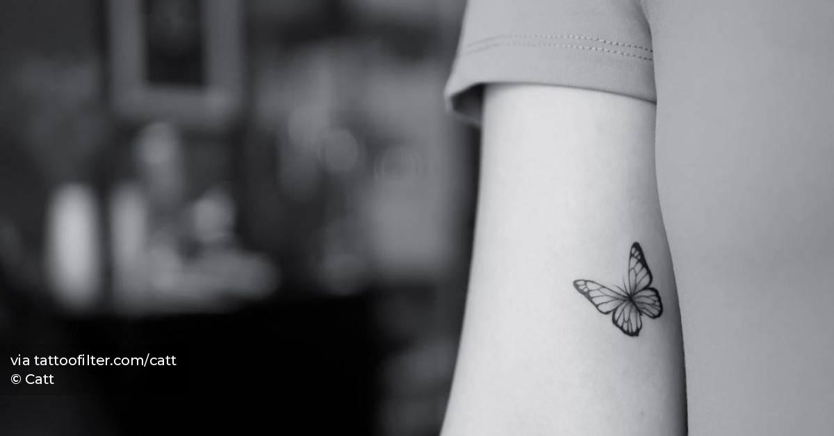Fine Line Butterfly Tattoo On The Inner Arm 628_x_1200_jpg