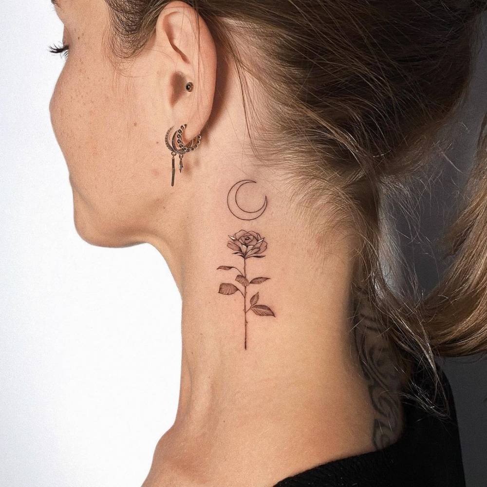 Micro-Realistic Rose Tattoo On The Neck 1000_x_1000_jpg