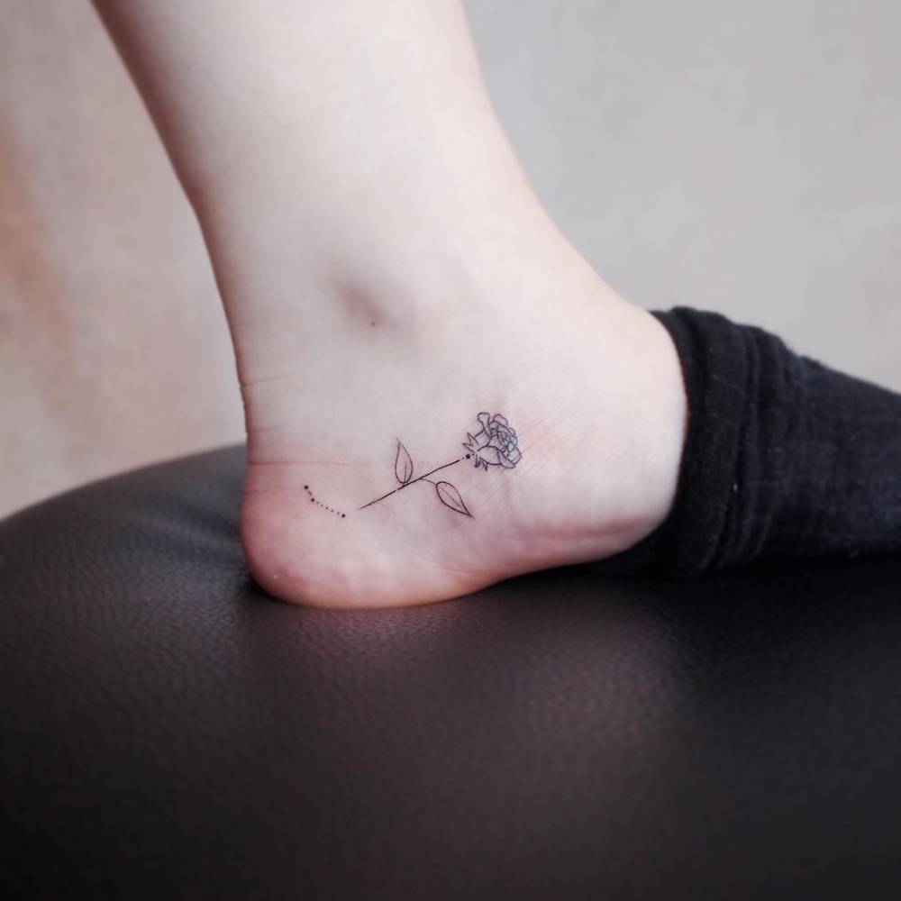 Aries Constellation + Rose Tattoo On The Ankle. 1000_x_1000_jpg