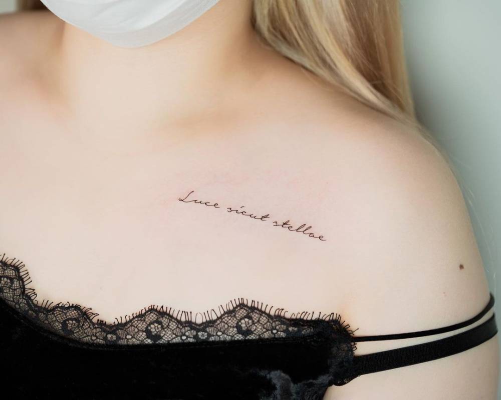 Luce Sicut Stella" Lettering Tattoo On The Chest 800_x_1000_jpg