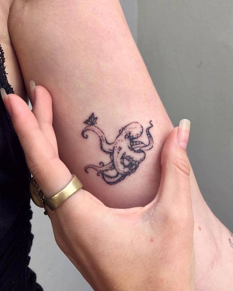Handpoked Octopus Tattoo On The Inner Arm. 1000_x_800_jpg