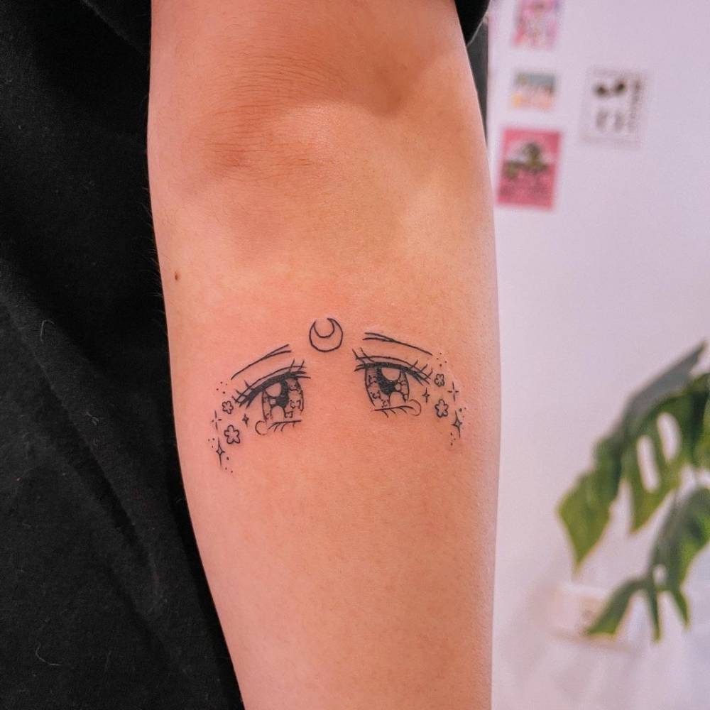 Sailor Moon Eyes Tattoo On The Forearm. 1000_x_1000_jpg