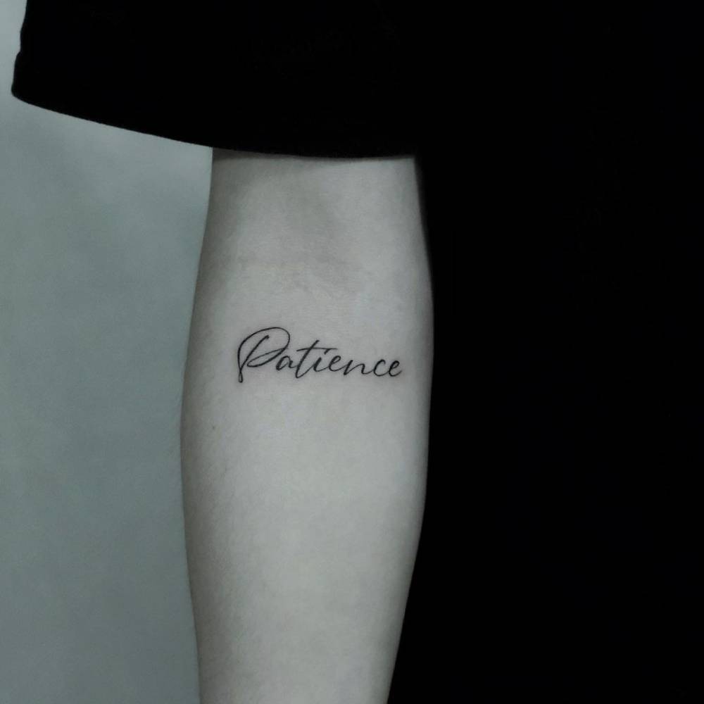 Patience" Lettering Tattoo On The Inner Forearm. 1000_x_1000_jpg