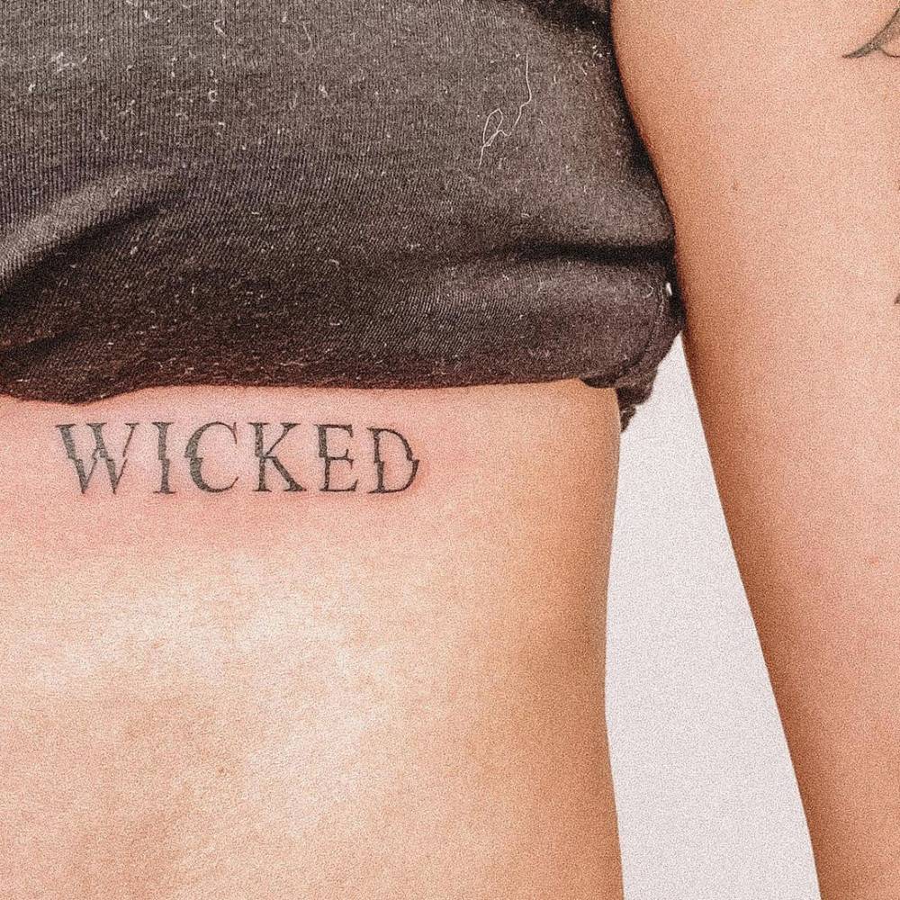 Wicked" Lettering Tattoo On The Rib. 1000_x_1000_jpg