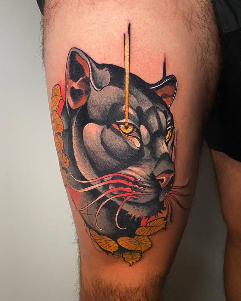 Neotraditional Black Panther Portrait Tattoo On The 1000_x_800_jpg