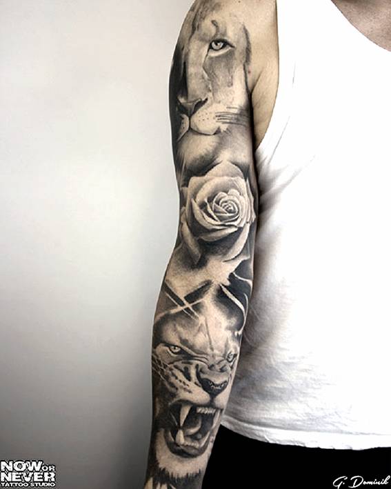Black And Grey Realistic Nature Theme Tattoo 709_x_567_jpg