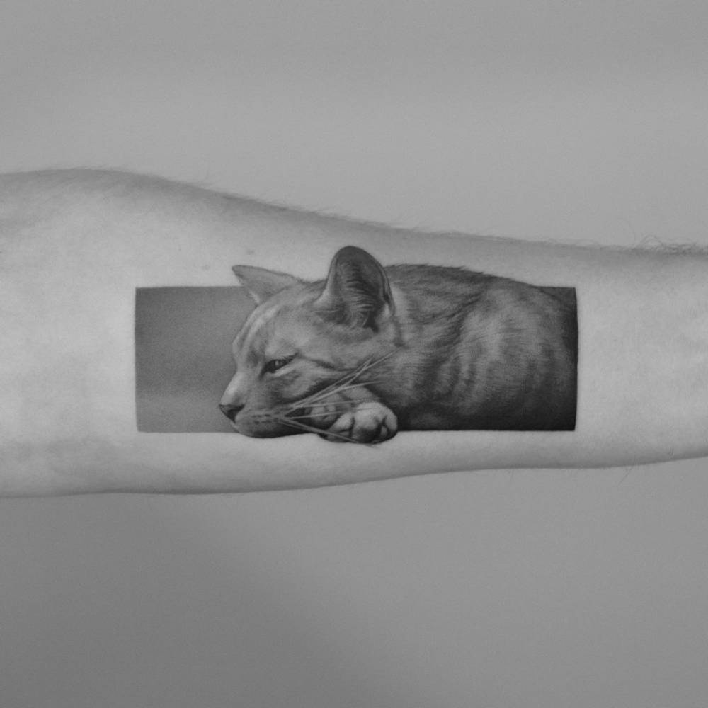 Black And Grey Cat Portrait Tattoo On The Inner 1000_x_1000_jpg