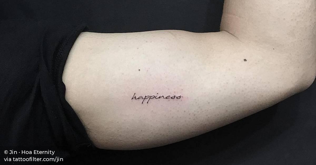 Happiness” Tattoo On The Left Inner Arm. 628_x_1200_jpg