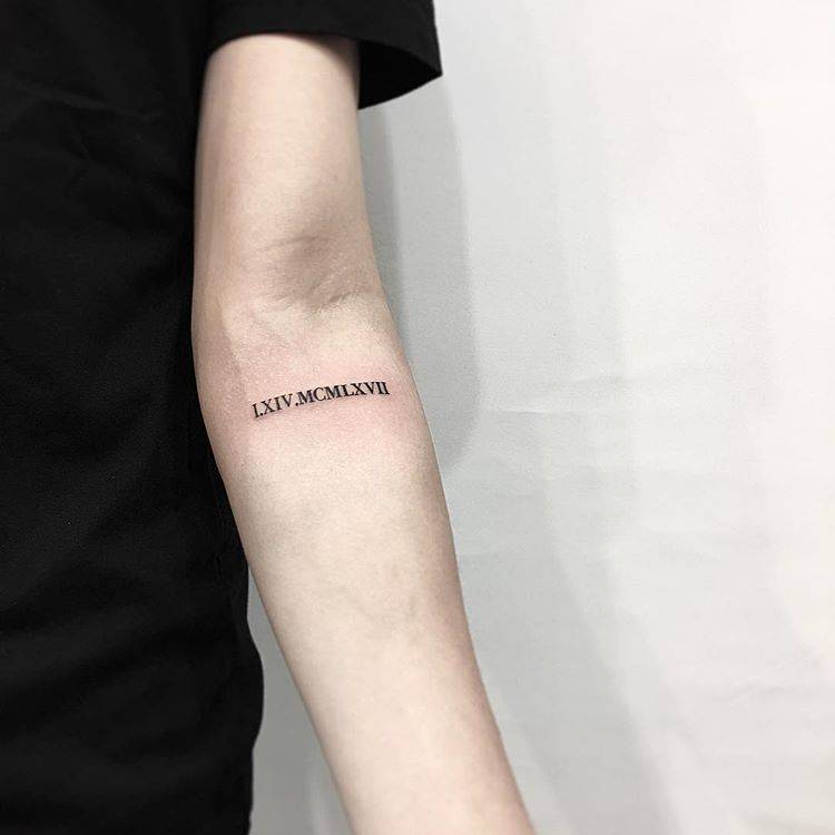 Date In Roman Numerals On The Inner Forearm. 750_x_750_jpg