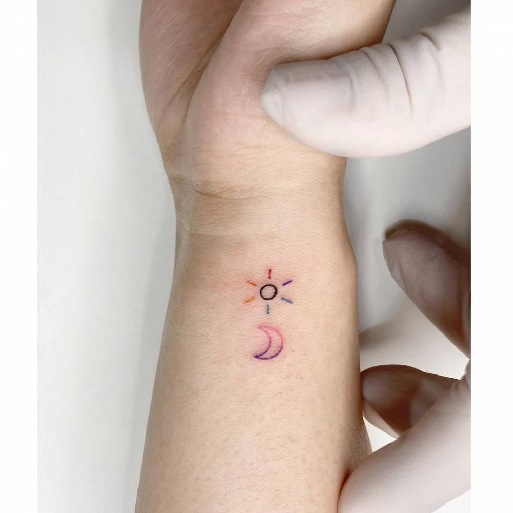 Minimalist Sun And Moon Tattoo On The Wrist. 1000_x_1000_jpg