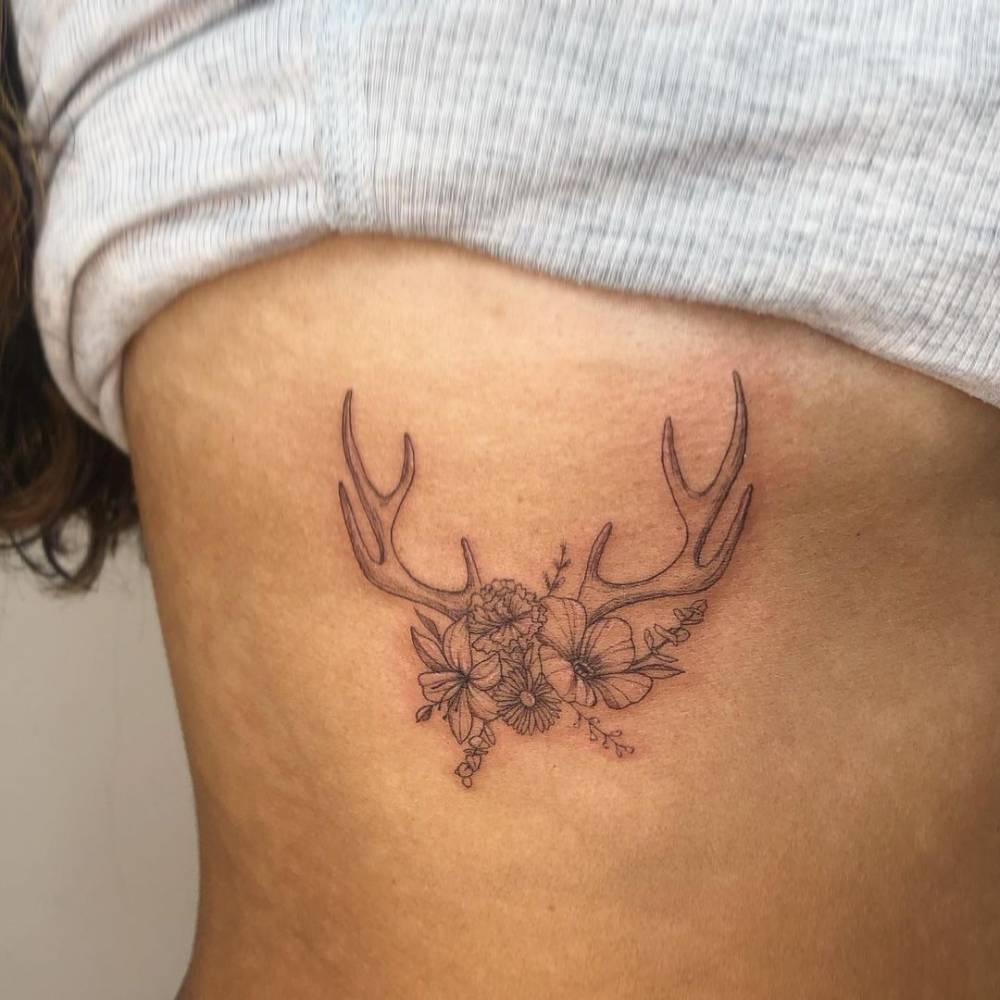 Antlers And Flowers For Her Dad And Childhood Memories. 1000_x_1000_jpg