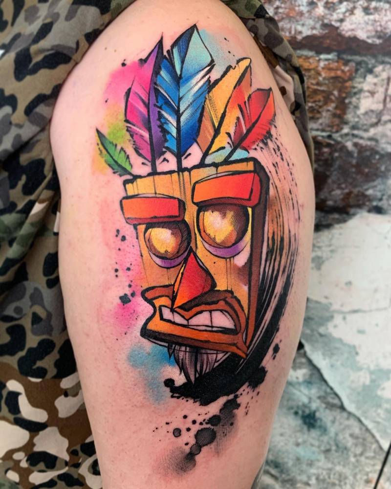 Aku Aku Tattoo Located On The Upper Arm. 1000_x_800_jpg