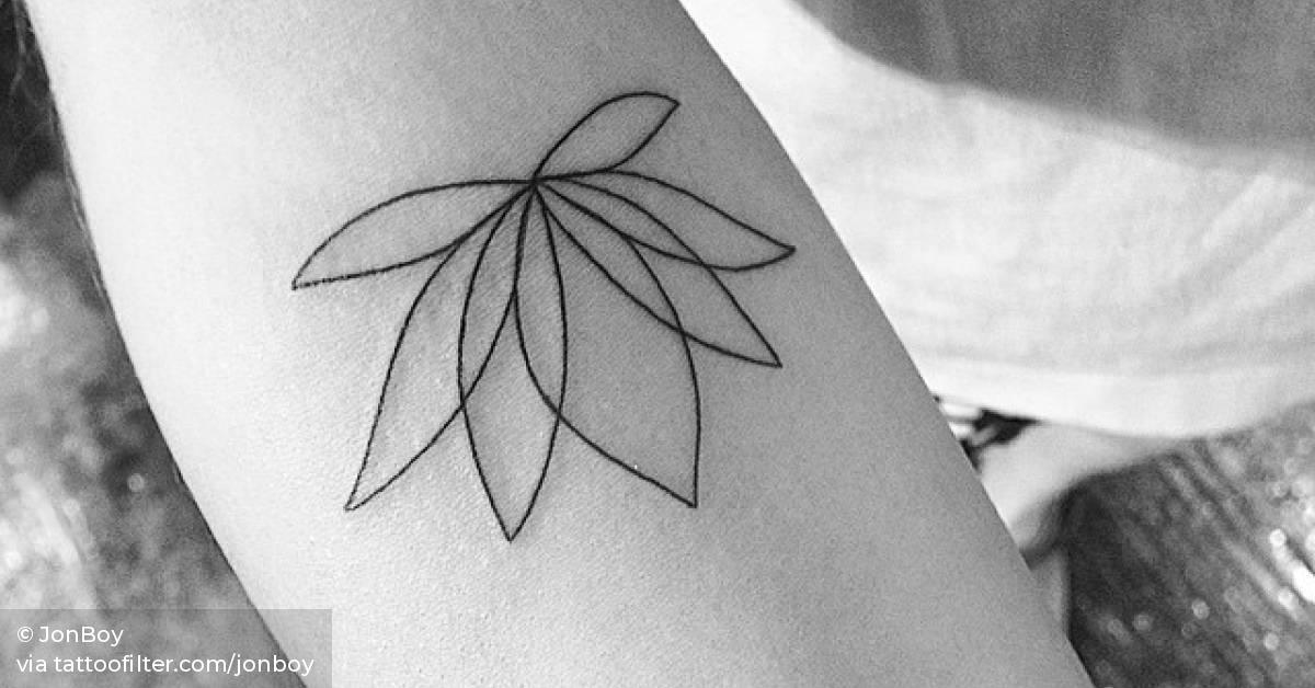 Minimalist Lotus Flower Tattoo On The Right Forearm. 628_x_1200_jpg