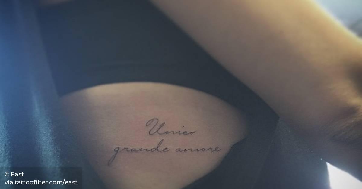 Unico Grande Amore" Tattoo On The Right Ribcage, 628_x_1200_jpg