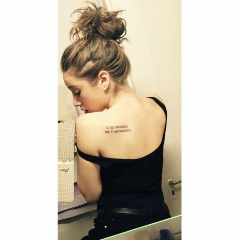 Shoulder Blade Tattoo Of Two Dates In Roman Numerals On 1000_x_1000_jpg