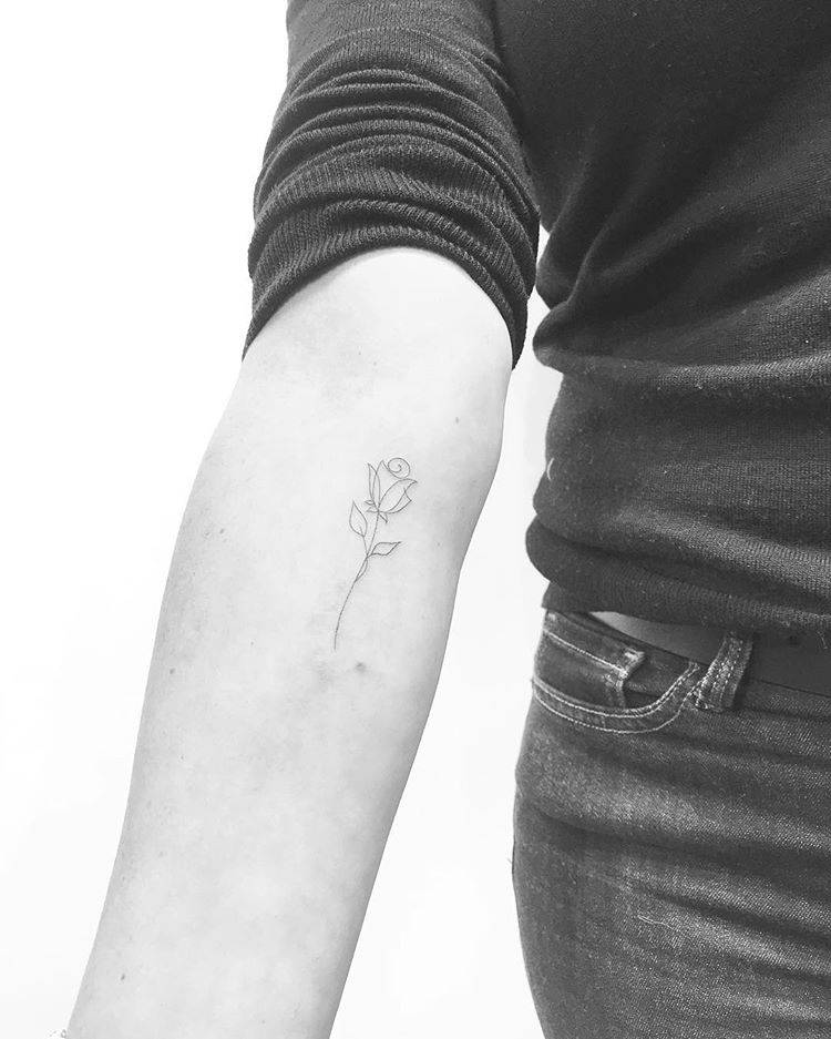 Fine Line Rose Tattoo On The Inner Forearm. 937_x_750_jpg